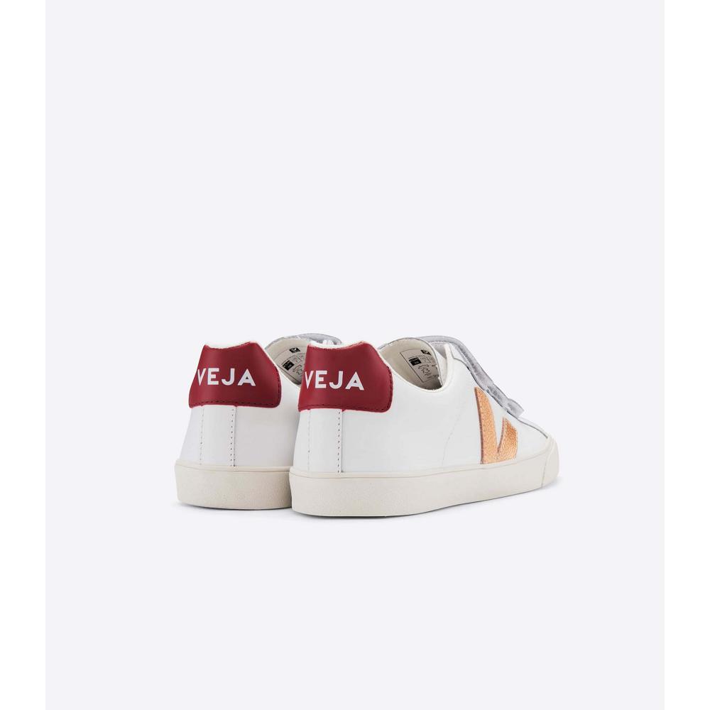 Veja 3-LOCK LEATHER Sneakers Dames White/Red | BE 607RVD